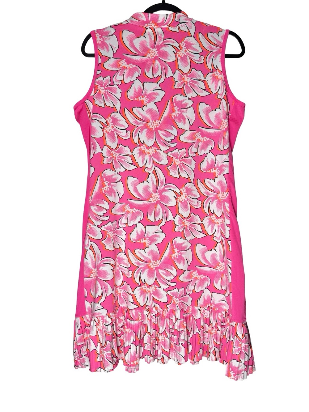 Tail Nabila Golf Dress Large Pink Blossoms Floral Sleeveless UPF Pockets Pleated - Picture 2 of 10